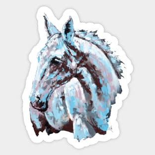 White Horse Painting Sticker